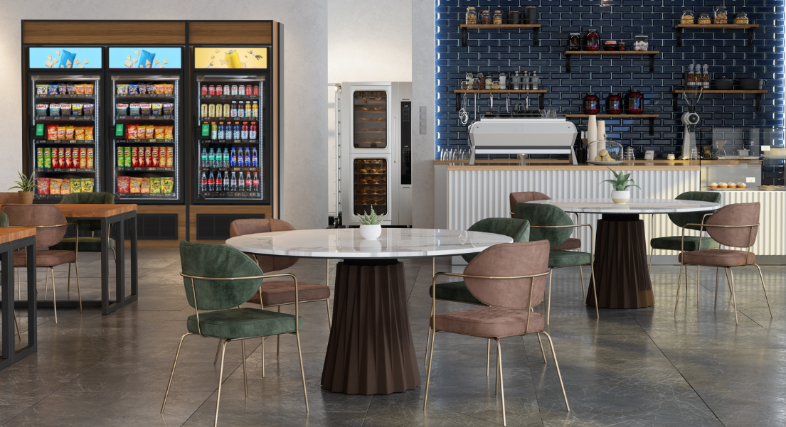 Grabpod luxury vending lounge with modern design and comfortable seating