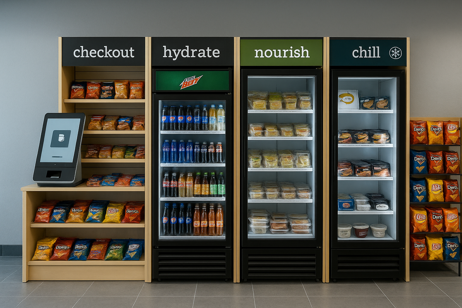 Micro-Mart Kiosks with Self-Checkout